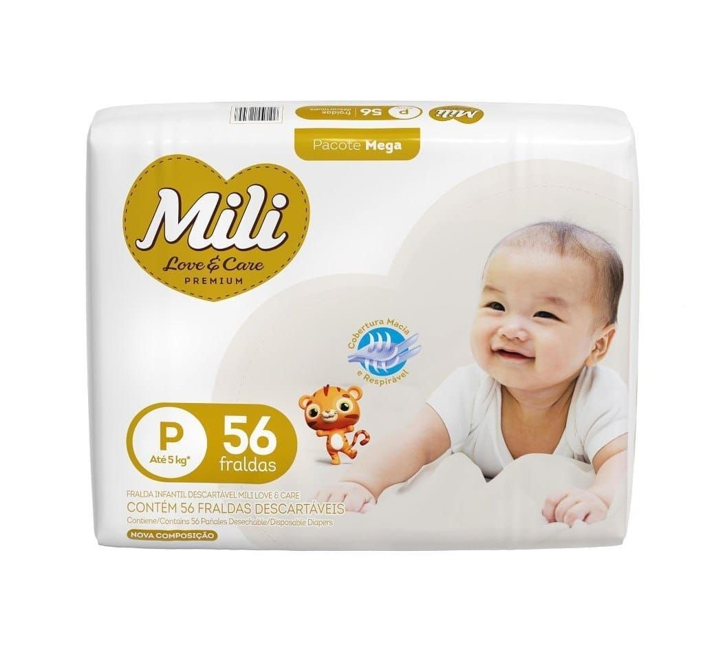 Fralda Mili Love&Care P 56 Unidades