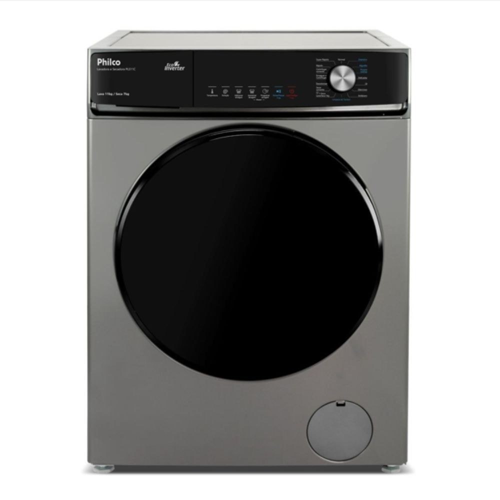 🎁 Lava e Seca Philco 16 Programas Eco Inverter 11kg Titânio PLS11C