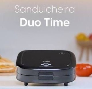 🚨 Sanduicheira Duo Time 800w Antiaderente Preta Elgin Preto