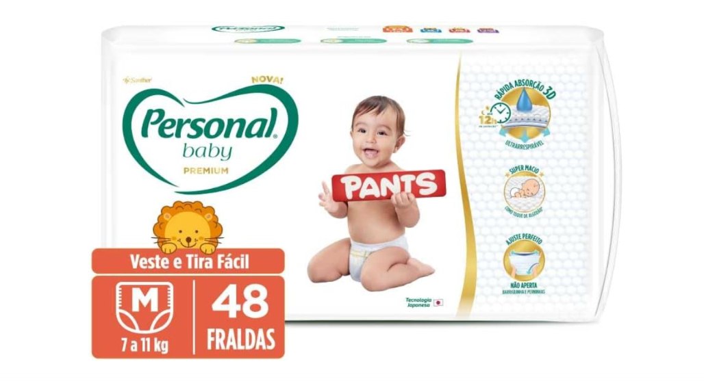 🫧 Personal Fralda Baby Premium Pants M, 48 Unidades