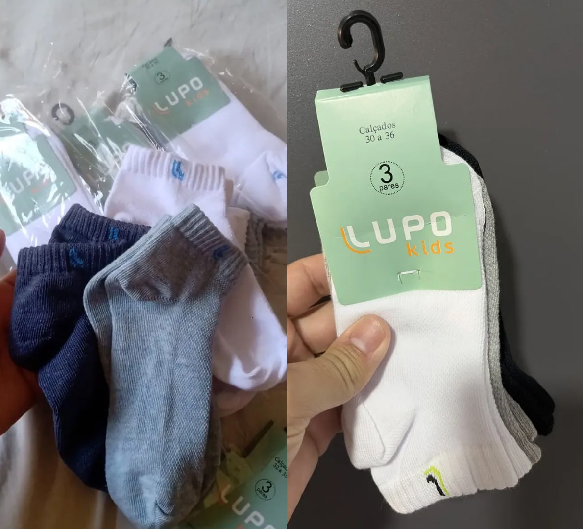 🧦 KIT DE MEIAS LUPO KIDS 12 PARES CANO PRA CE FICAR BOM