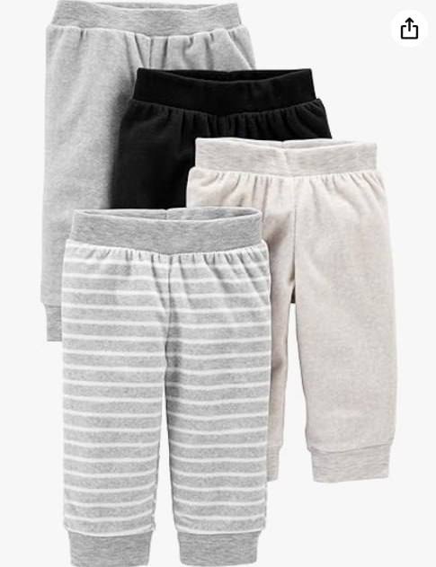 🫧  Calças 4-pack Fleece Pants Simple Joys by Carter'sUnisex Bebê, tam 0-3m