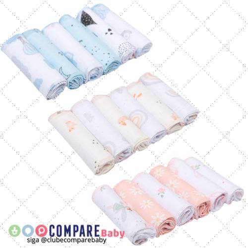 😍 Paninho de Boca Bebê Papi Soft Estampado 28x28 cm – Contém 6 Unidades