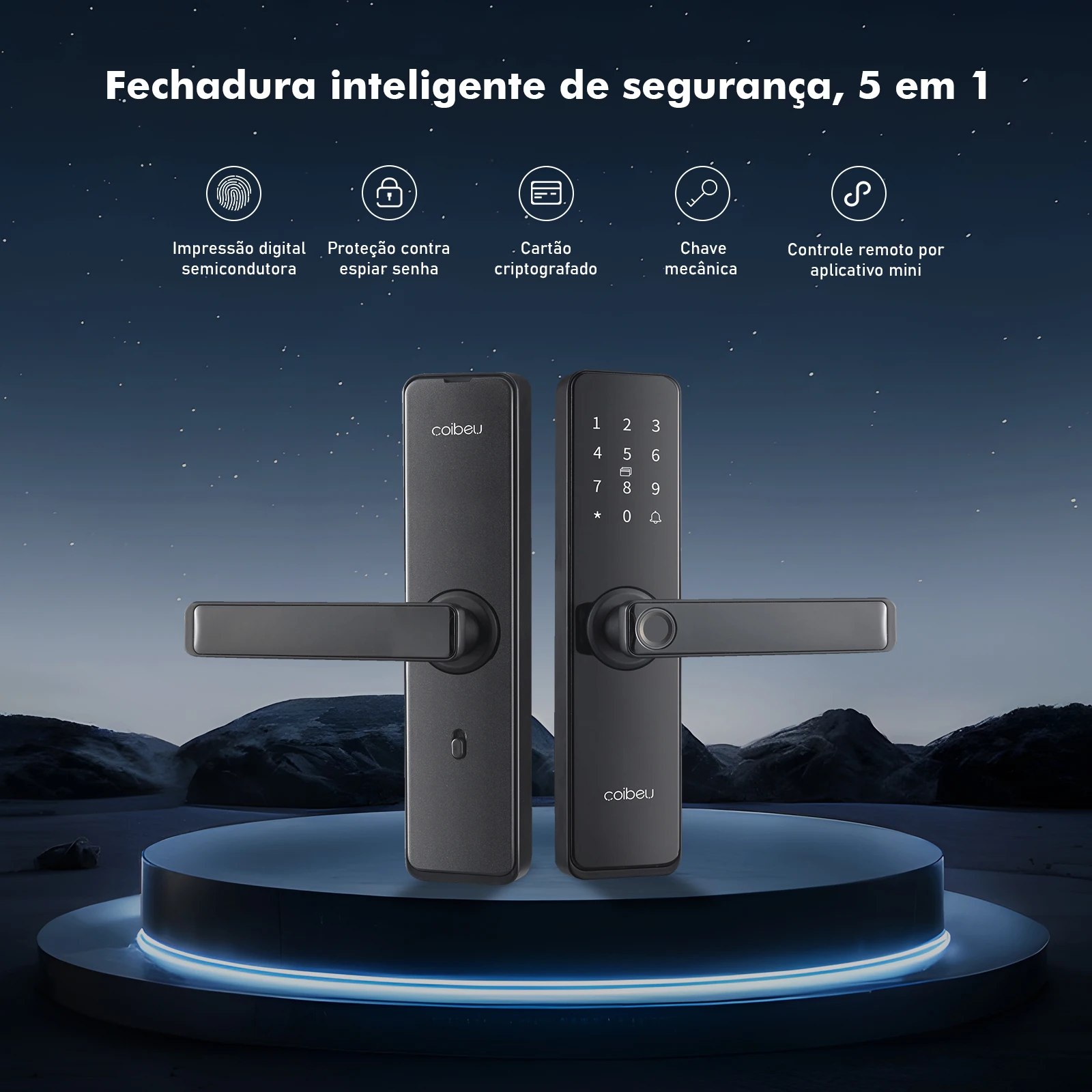 Fechadura Smart Coibeu (Digital + Senha / Tuya)