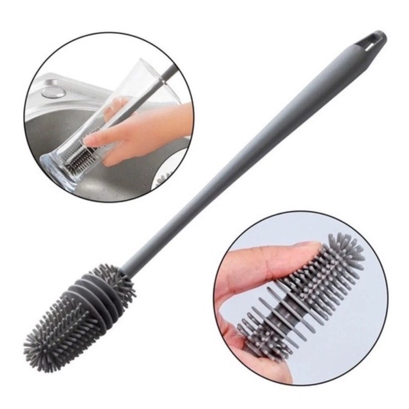 🛍️ kit 2 escovas para limpar garrafa bicos e mamadeiras