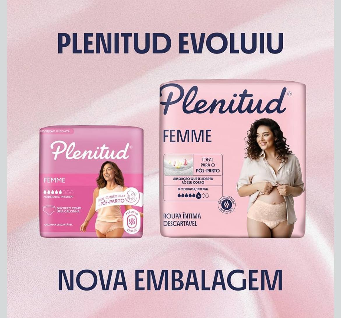 🫧 Plenitud Roupa Íntima Active Mulher, 16 unidades - P/M ou G/XG