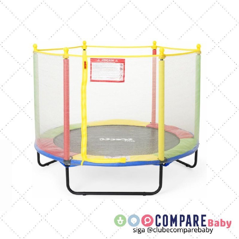 😍 Replay Kids Cama Elástica Pula Pula Trampolim 1,52m, Rede e Lona de Salto com Proteção
