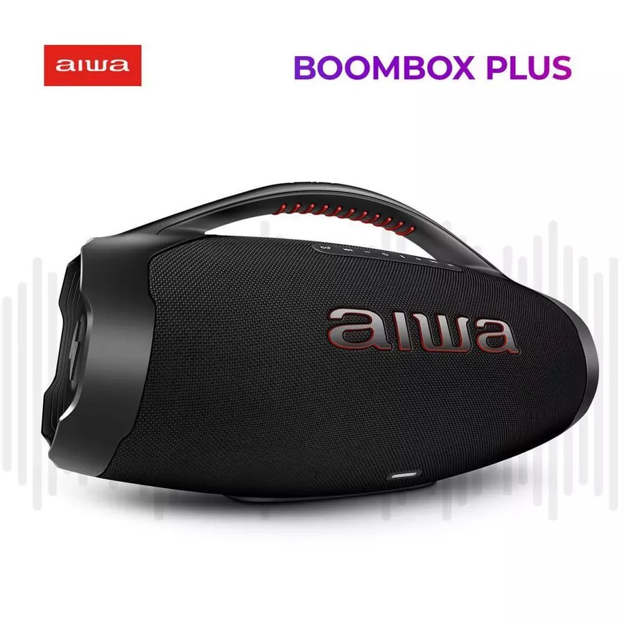 🔈Caixa de Som Boombox AIWA - Bluetooth, 3 vias, IP66, AWS-BBS-01-B