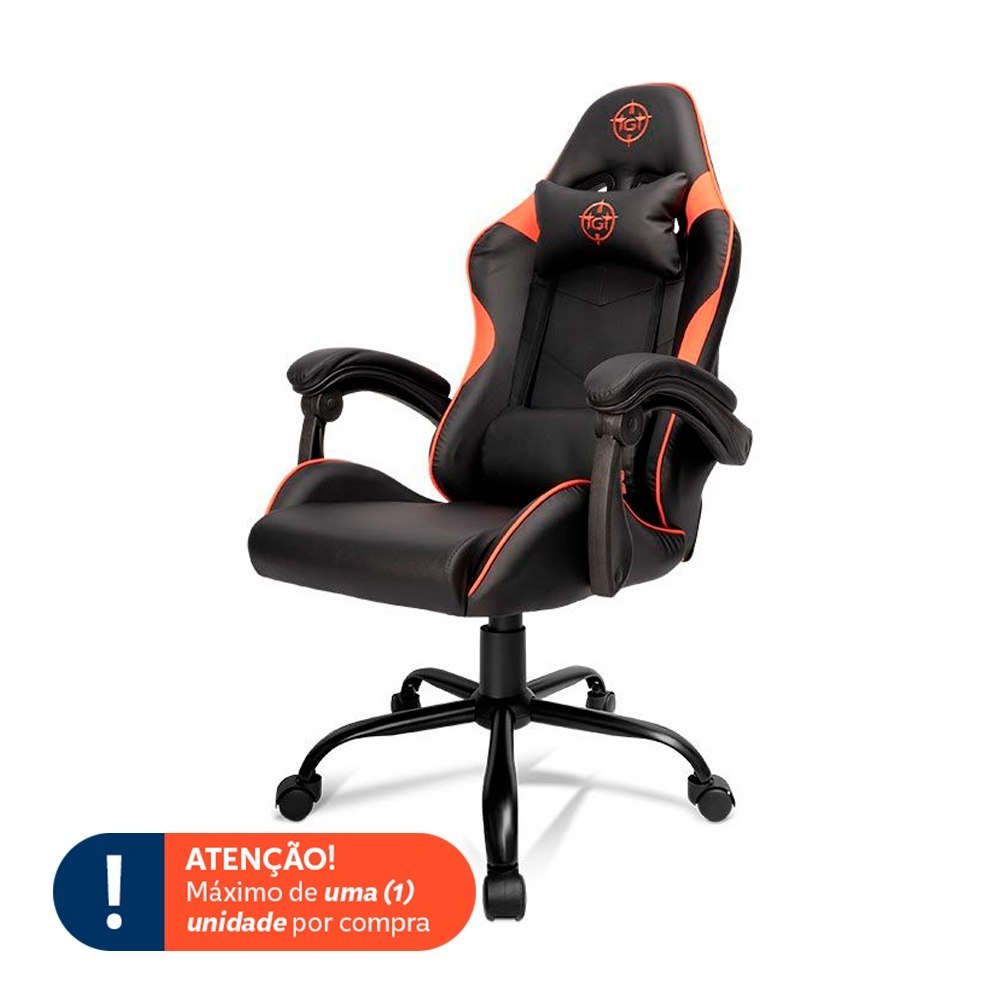 🎁 Cadeira Gamer TGT Heron TC3, Preto e Vermelho, TGT-HRTC3-BLRD