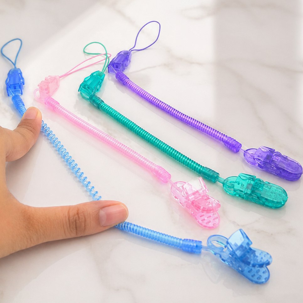 🛍️ Kit 3 Prendedor de Chupeta Tipo Mola Universal em Silicone Lavável