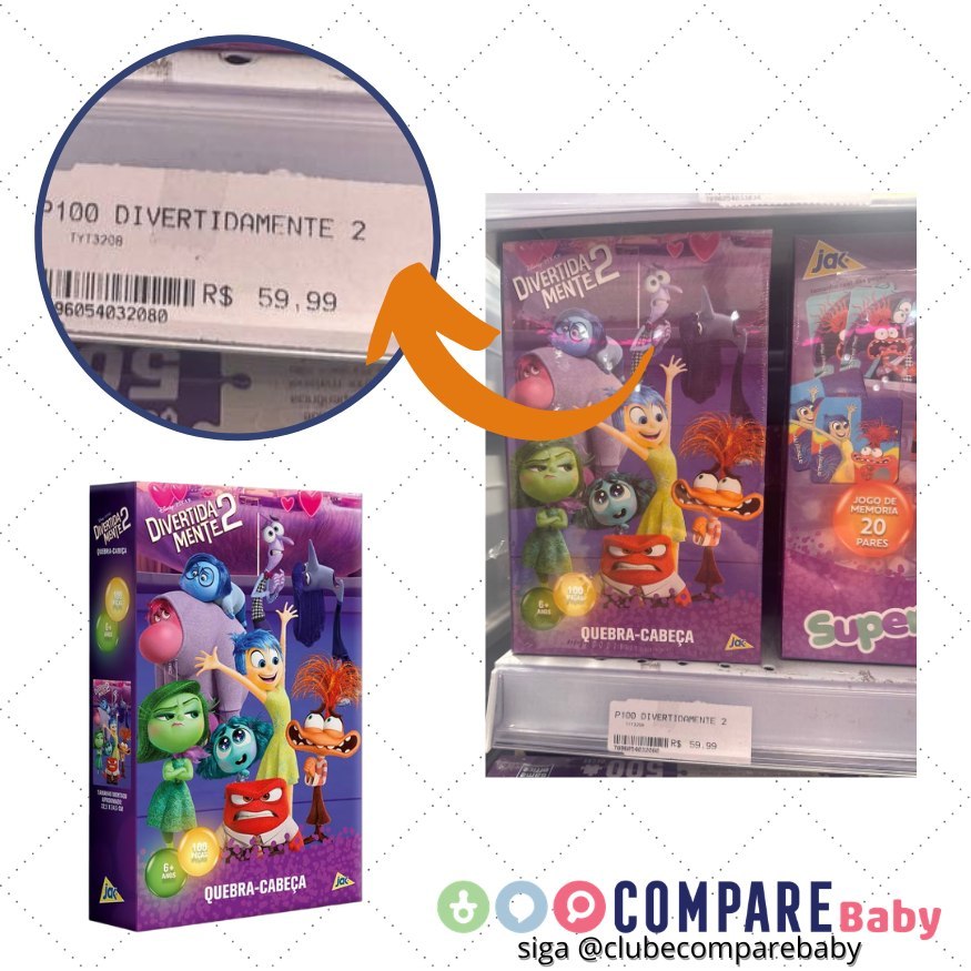😍 Divertidamente 2 - Quebra-cabeça 100 peças, JAK, Toyster brinquedos