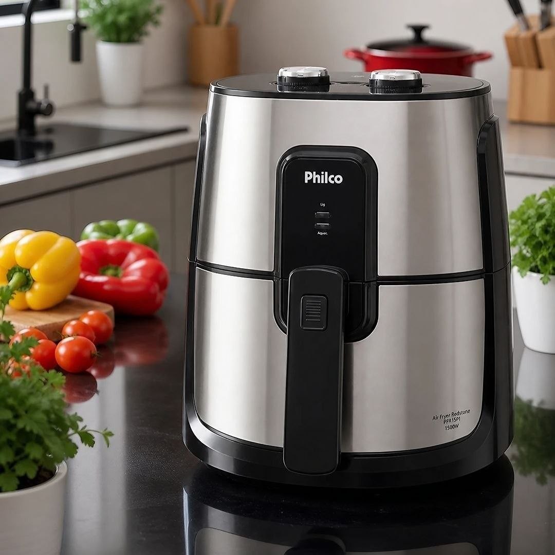 Fritadeira Air Fryer Philco Pfr15pi Redstone 4,4l 1500w Cor Prateado