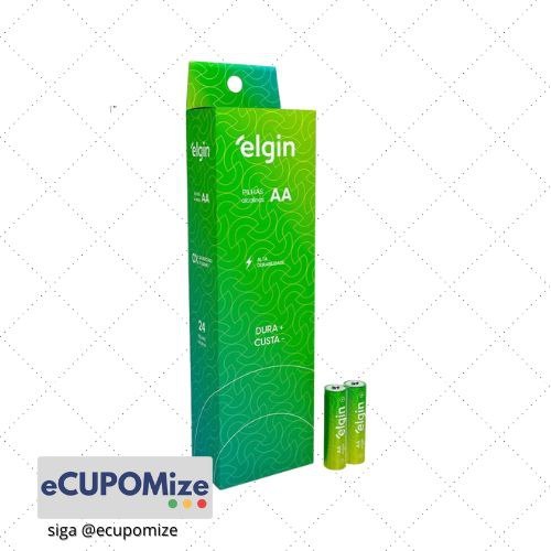 😍 Pilhas Alcalinas AA Elgin - Tubo com 24 unidades