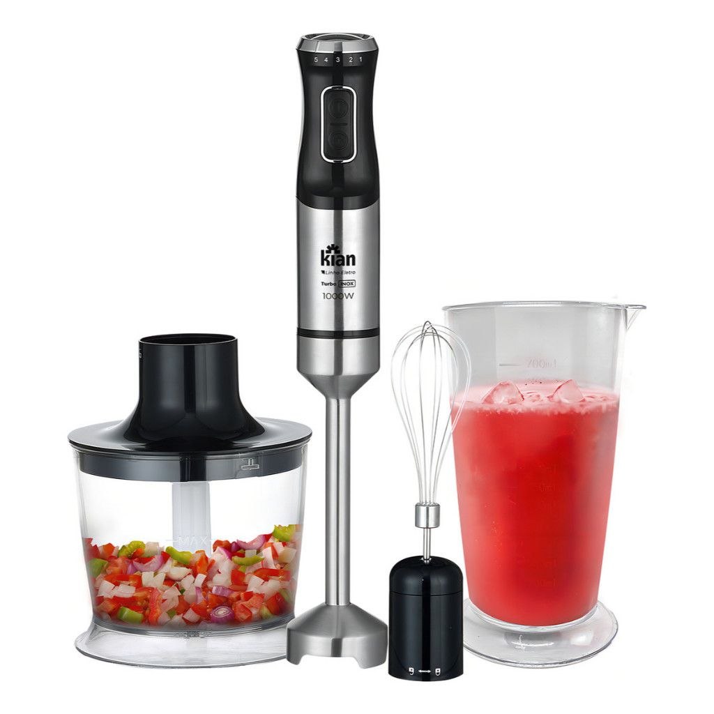 - Mixer 3 em 1 1000W Inox Turbo Triturador Processador Copo 700ml Kian Preto