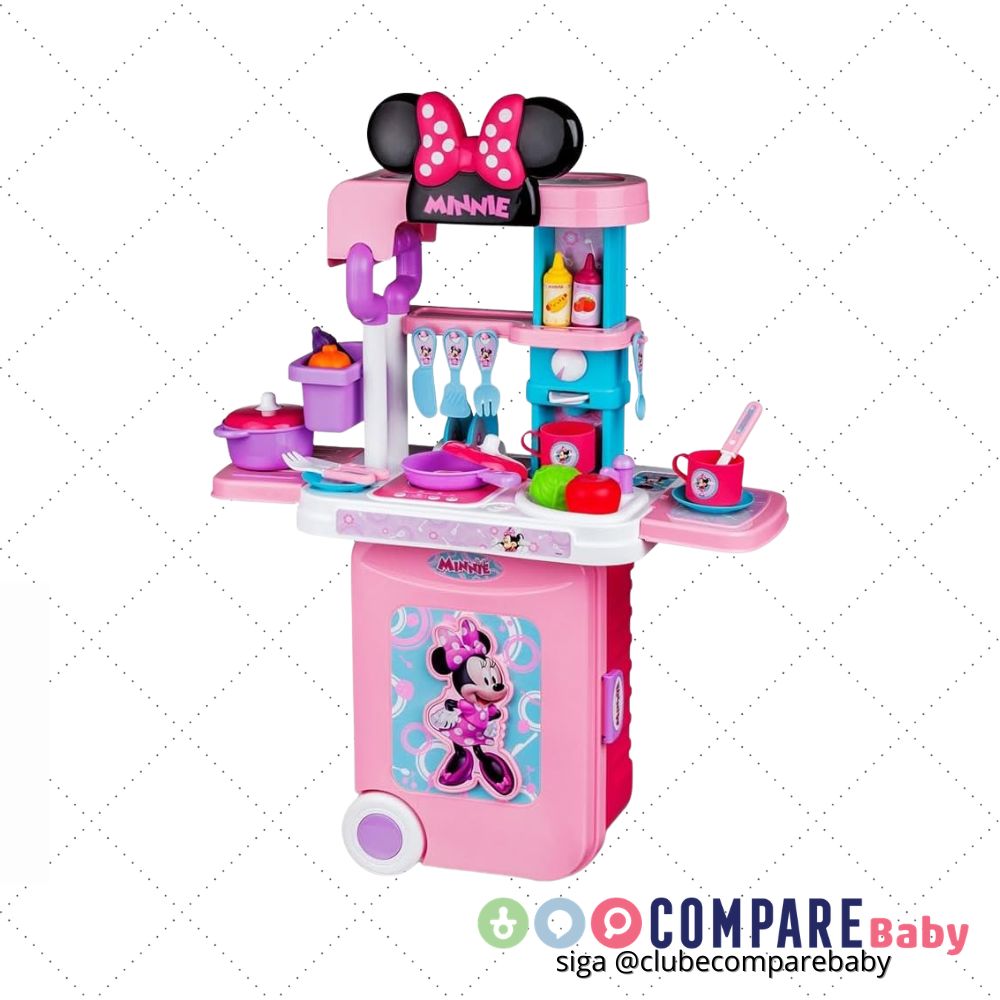 😍 Maleta de Viagem Minnie Cozinha Playset 3 Em 1 Multikids - BR1298