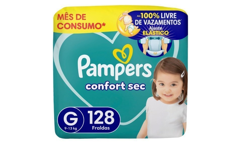 🫧 Fralda Pampers Confort Sec Tamanho G 128 Unidades