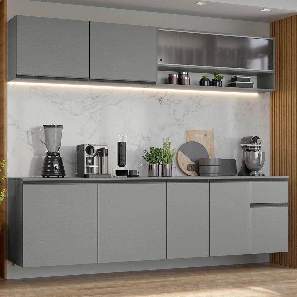 - Armário de Cozinha Completa 240 cm Suspenso Nice Madesa 04