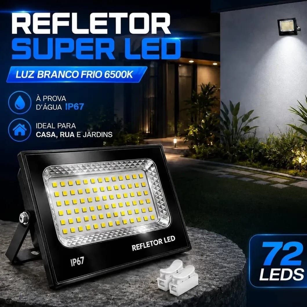 200W KIT COM 5! Kit 5 Refletores Super Led 200w Holofote Ip67 Prova D'água Carcaça Preta L