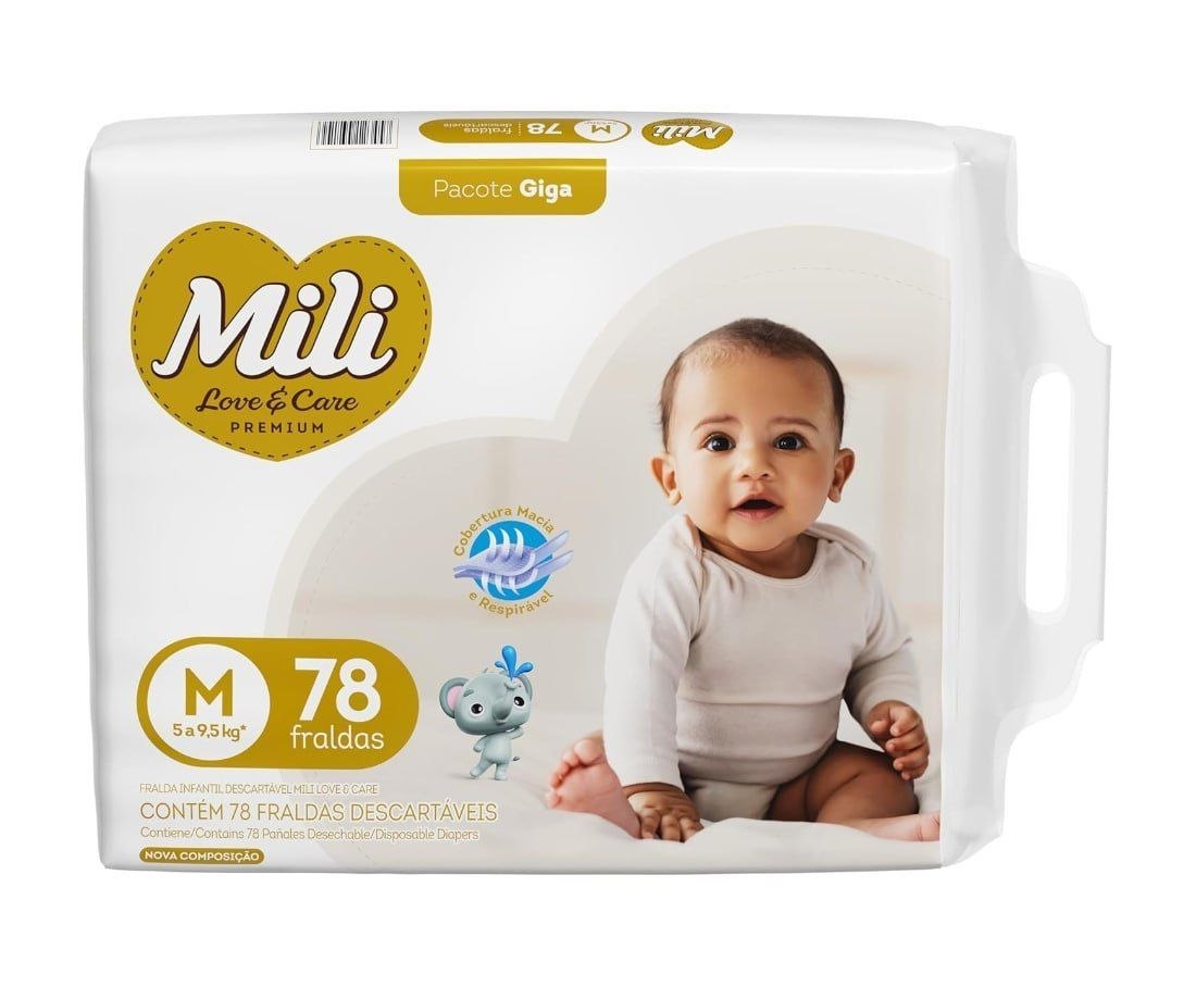 Fralda Mili Love&Care M 78 Unidades