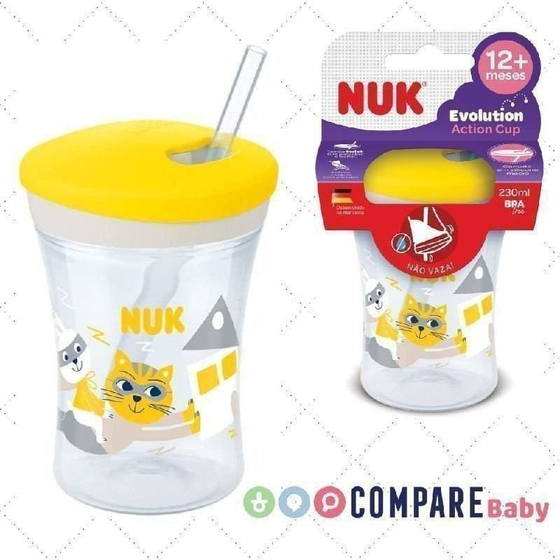 😍 NUK Copo Action Evolution Com Canudo 230 Ml Boy - Amarelo