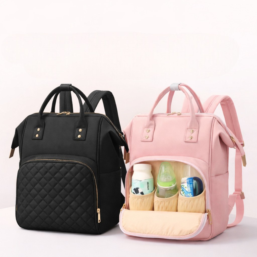 🛍️ Mochila Maternidade Premium Multifuncional – Espaçosa, Elegante e Prática (Rosa ou Pre
