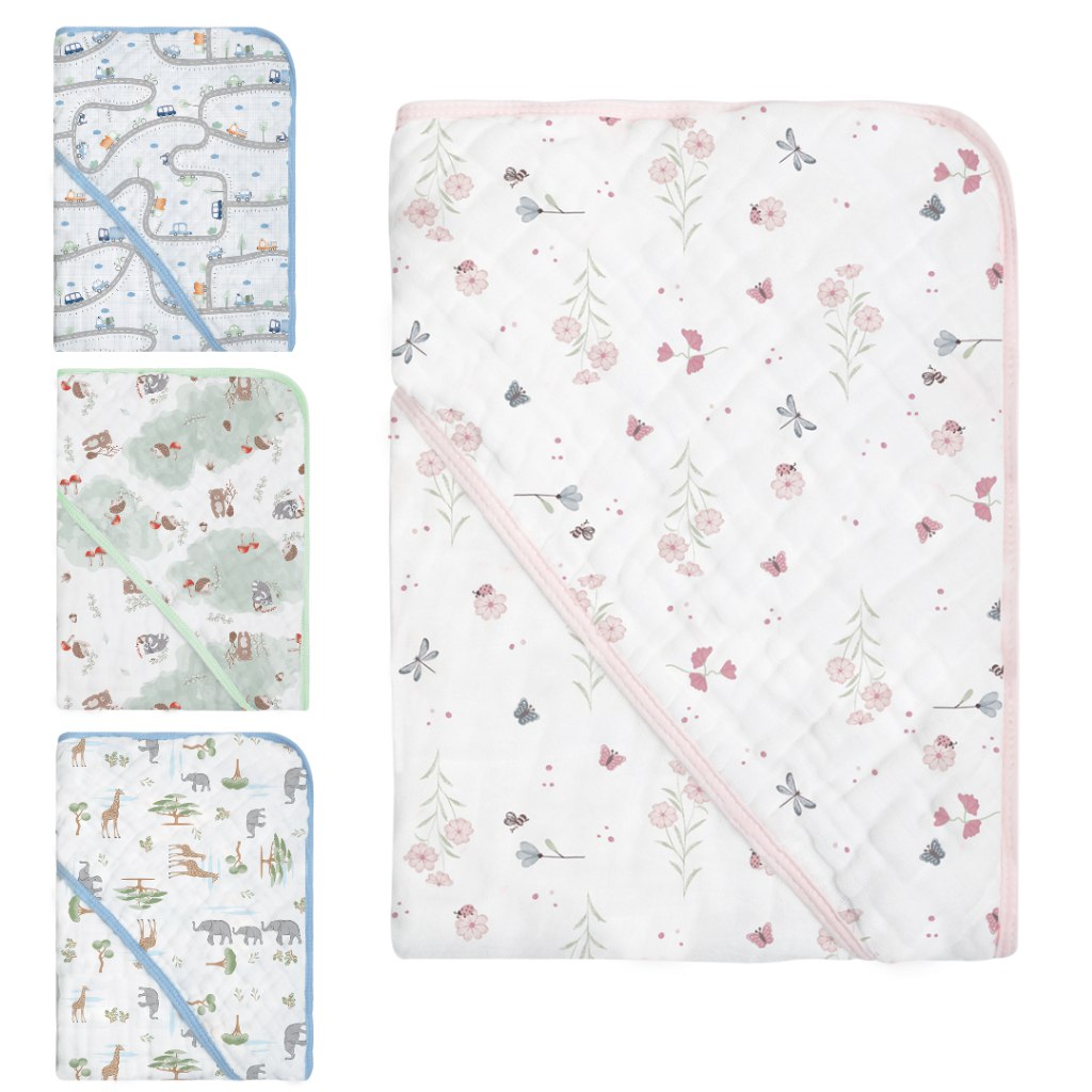🛍️ TOALHA DE BANHO FRALDA SOFT DUAS CAMADAS COM CAPUZ LATERAL PARA BEBÊ PAPI- 80x80CM MAC