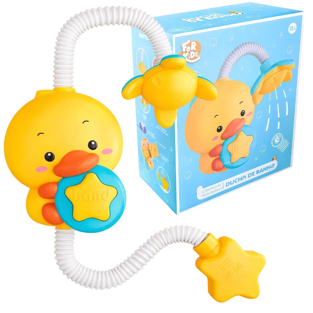 🛍️ Ducha de Banho para Bebê Infantil com Ventosas Duchinha Patinho Cano Ajustável