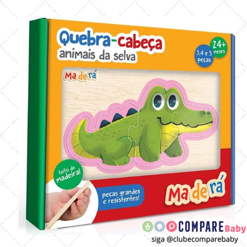 😍 Toyster - Animais da Selva - Quebra-Cabeça - 3, 4 e 5 peças - Maderá