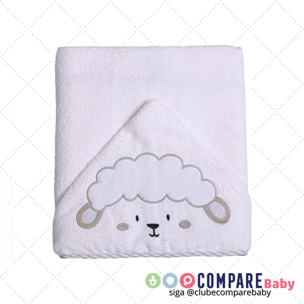 😍 Papi Textil Toalhão De Banho Felpudo Papi Friends Forrado C/Capuz Bord. 1,10M X 80Cm Co