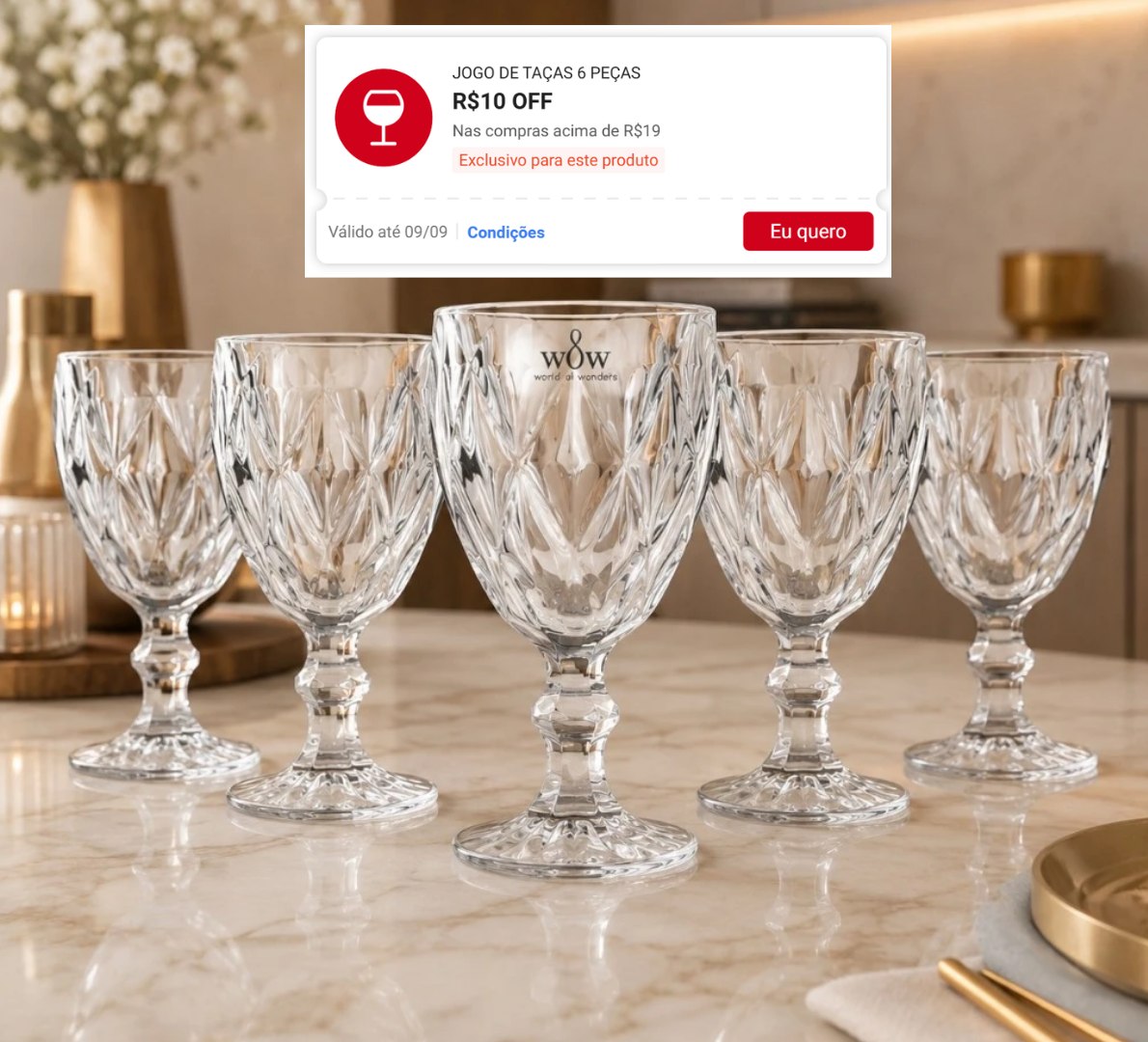 COM ESSAS TAÇAS, ATÉ O SUCO VIRA CHAMPANHE DE OSTENTAÇÃO!