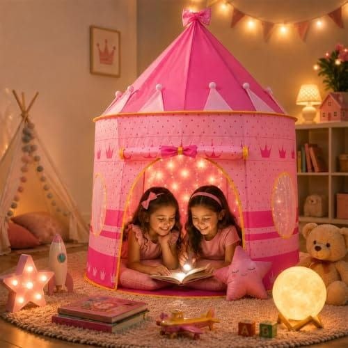 🛍️ K-SELL IMPORTS, Barraca Infantil Cabana e Castelo da Princesa Rosa - Outros temas disp
