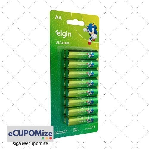 😍 Pilha Alcalina AA com 16 unidades Elgin Comum