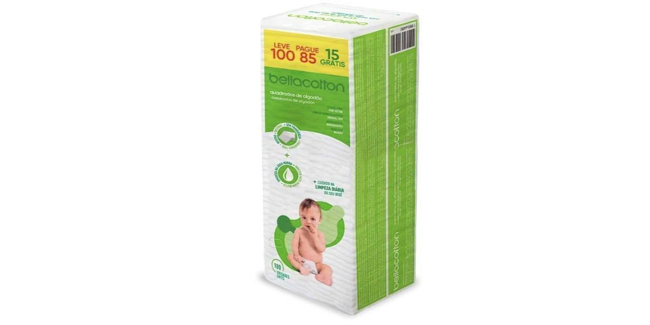 🫧 Algodão Quadrado Baby Bellacotton 100 Un