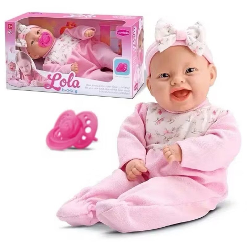 🛍️ Boneca Lola Baby Com Chupeta Rosa Menina Brinquedo Infantil Bebê