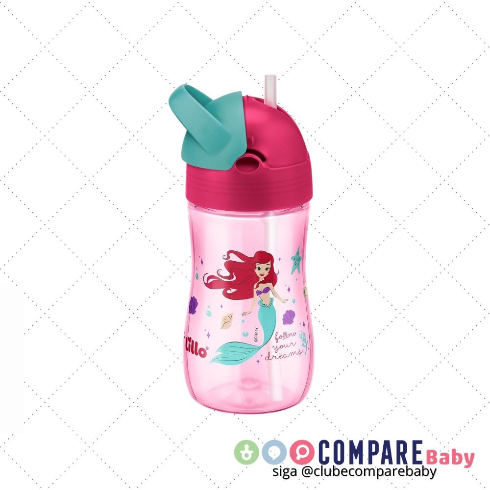 😍 Lillo Copo Evolution com Canudo 300ml – Disney Princesas