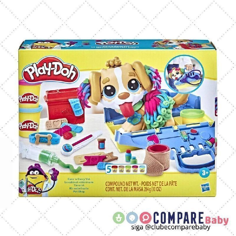 😍 Play-Doh, Massinha de Modelar Infantil, Pet Shop - Conjunto de Brinquedo com Figura de