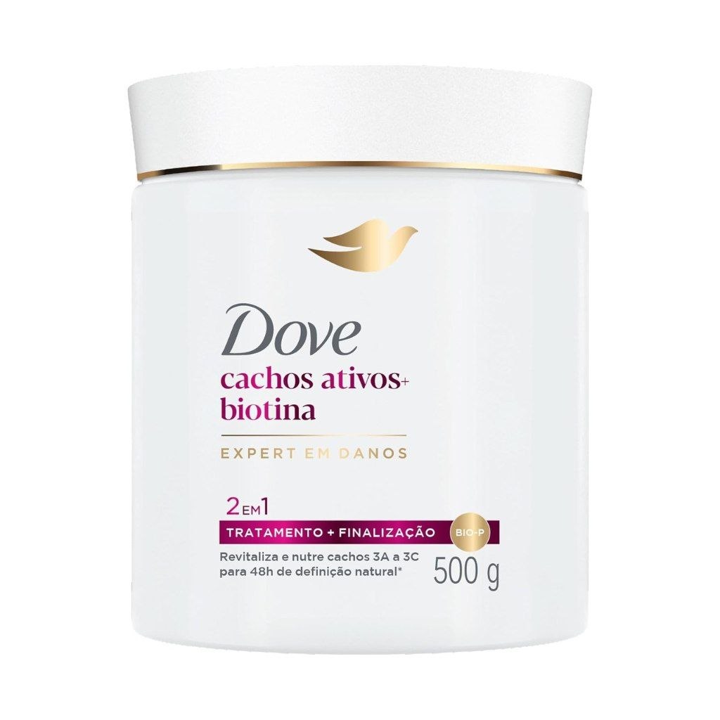 Dove Máscara Capilar 2 em 1 Cachos Ativos + Biotina 500g
