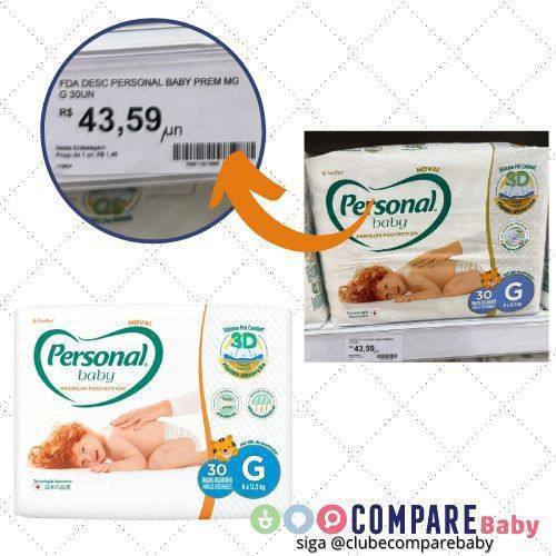 😍 Personal Fralda Baby Premium Protection Grande 30Pads