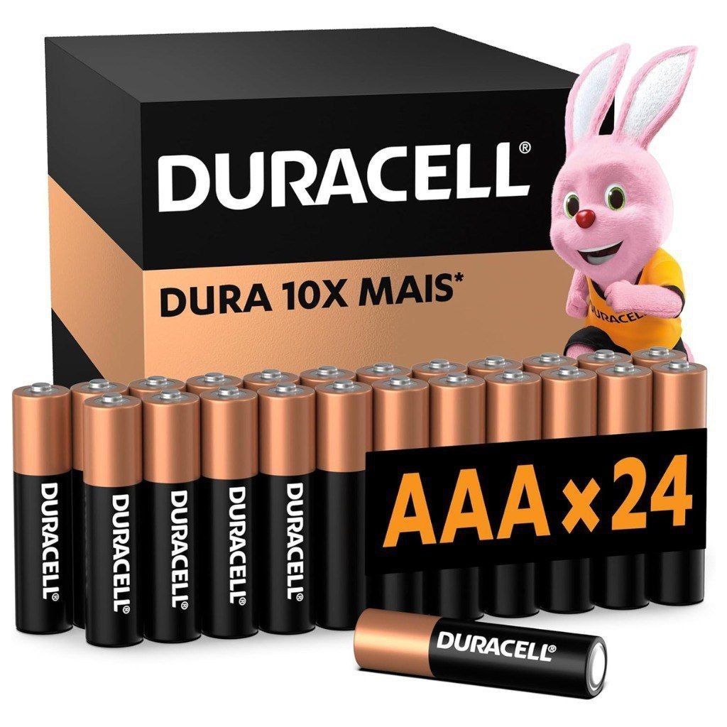 Duracell Pilhas Alcalinas AAA Palito Pack 24 Unidades