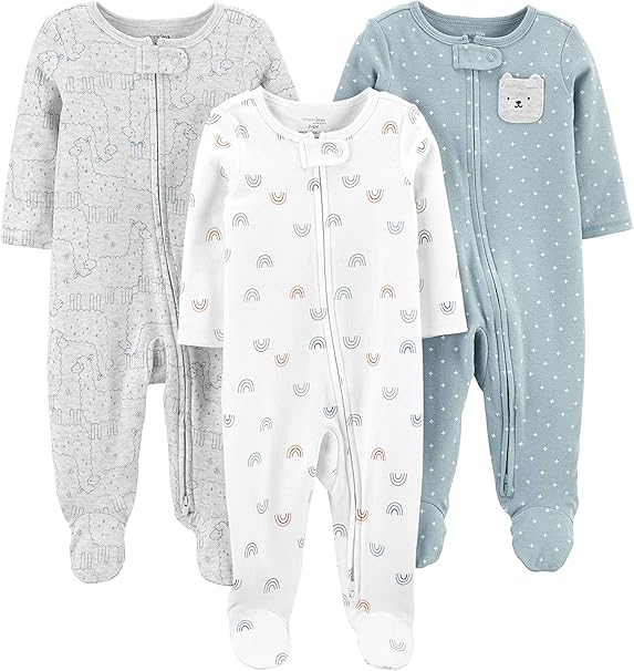 🫧 Macacão de dormir para bebês Pacote com 3 neutros para dormir e brincar Simple Joys by