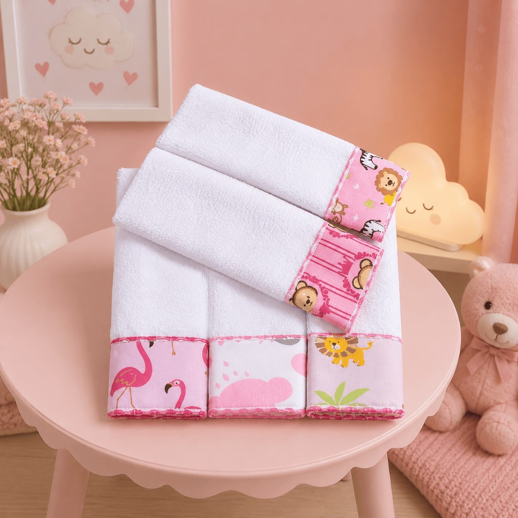 🛍️ Toalhinhas de Boca e Ombro Kit Maternidade Tecido Felpudo com 5 Unidades Envio Imediat
