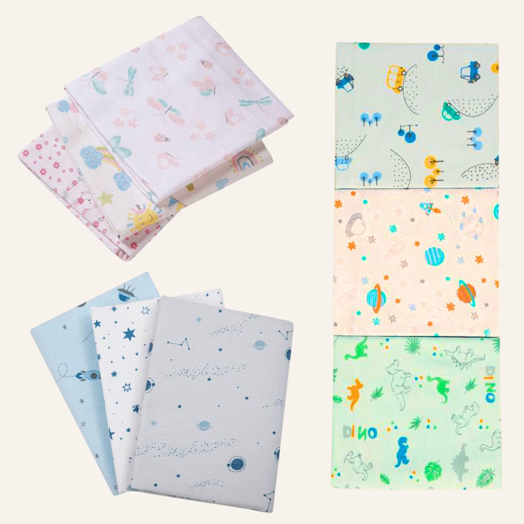 🛍️ Cueiro Kit 3 Unidades Paninho Enrolar Bebê Forrar Versátil Algodão Soft 80 x 50 Papi