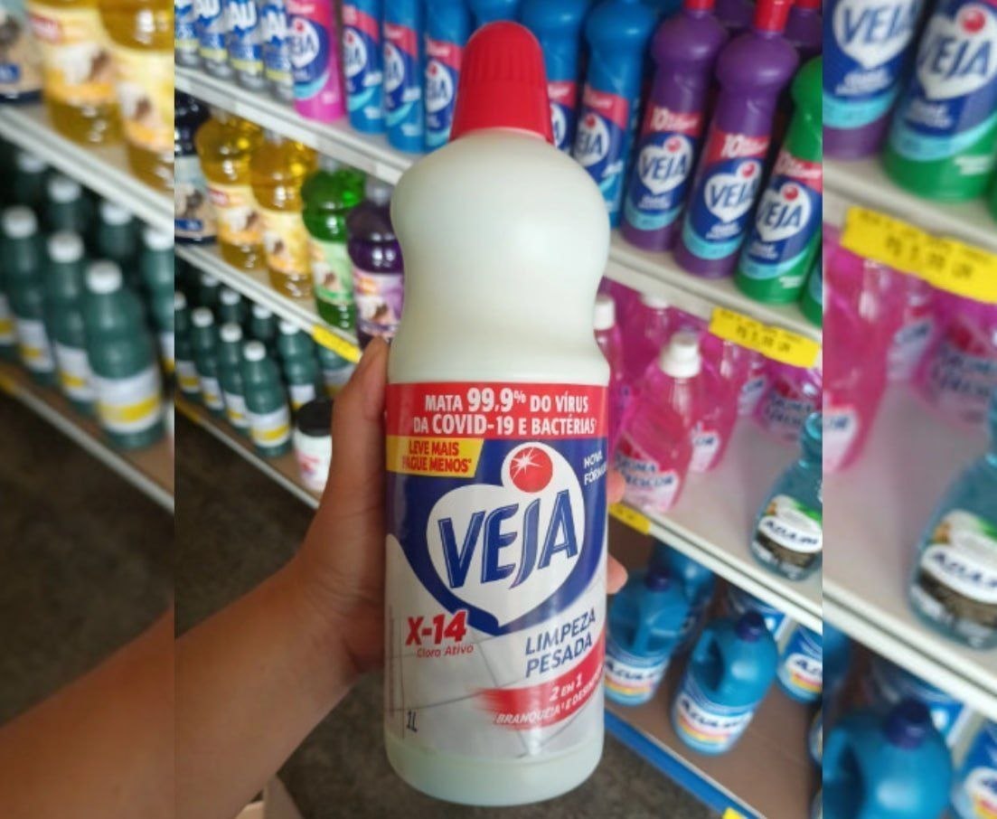 Cloro Ativo 2 em 1 Veja Limpador para Limpeza Pesada 1L