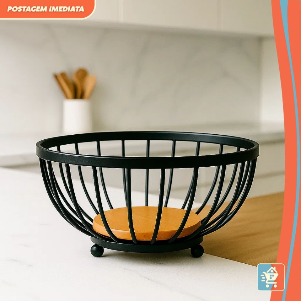 - Fruteira de Mesa Estrutura em Ferro e MDF – Design Elegante, Durável e Funcional