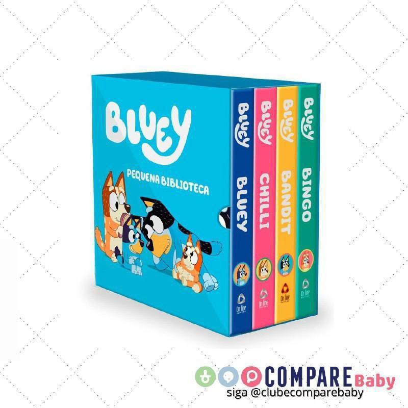 😍 Bluey Pequena Biblioteca da Bluey - Box com 4 livrinhos