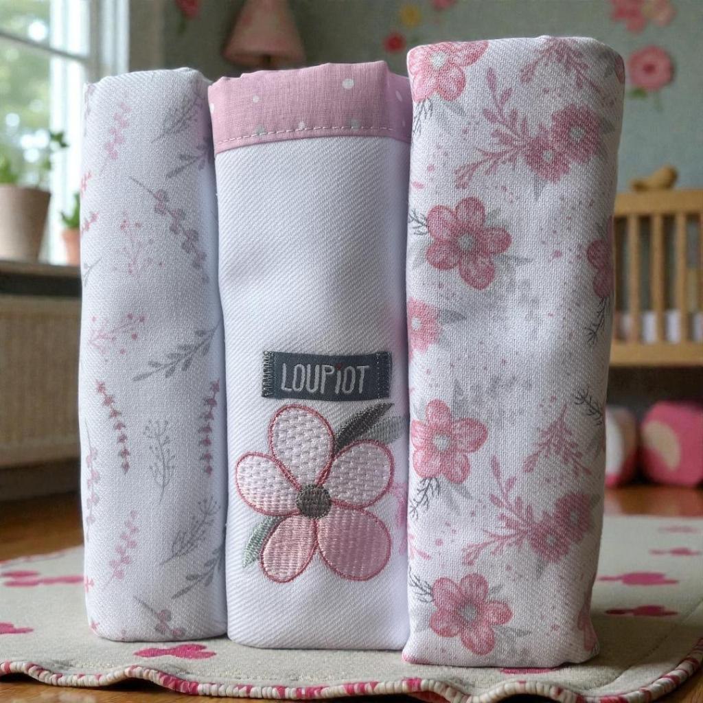 🛍️ Cueiro Bebê Flanelado 100% Algodão | Kit 3 Unidades 80x80cm | Enxoval Menina