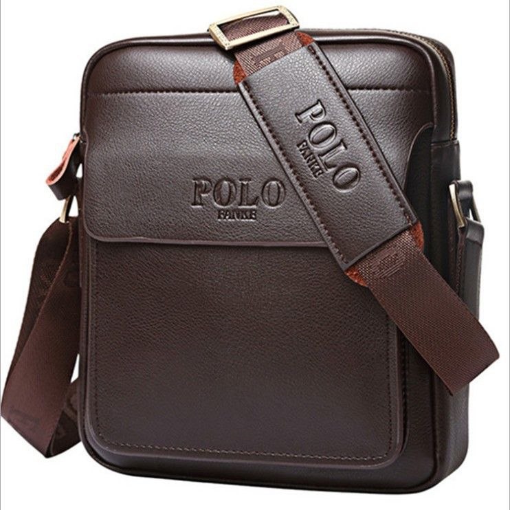 - Mochila Casual de Couro para Homens Polo Mochila Lateral de Couro Mochila Mensageiro par