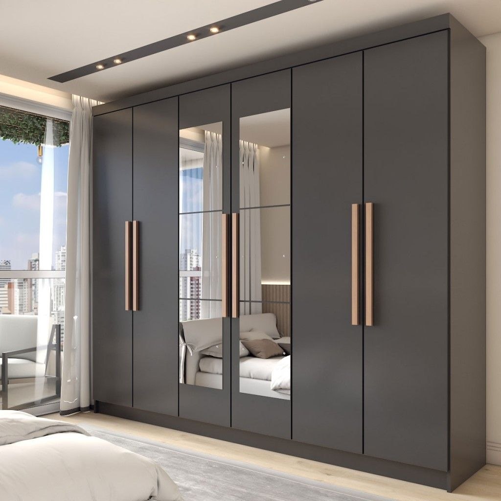 - Guarda-Roupa Casal Odisseia 6 Portas 2 Gavetas com Espelho