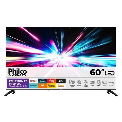 🛍️ Smart TV Philco 60" P60VIK 4K UHD LED Roku Dolby Audio Wi-Fi HDR10