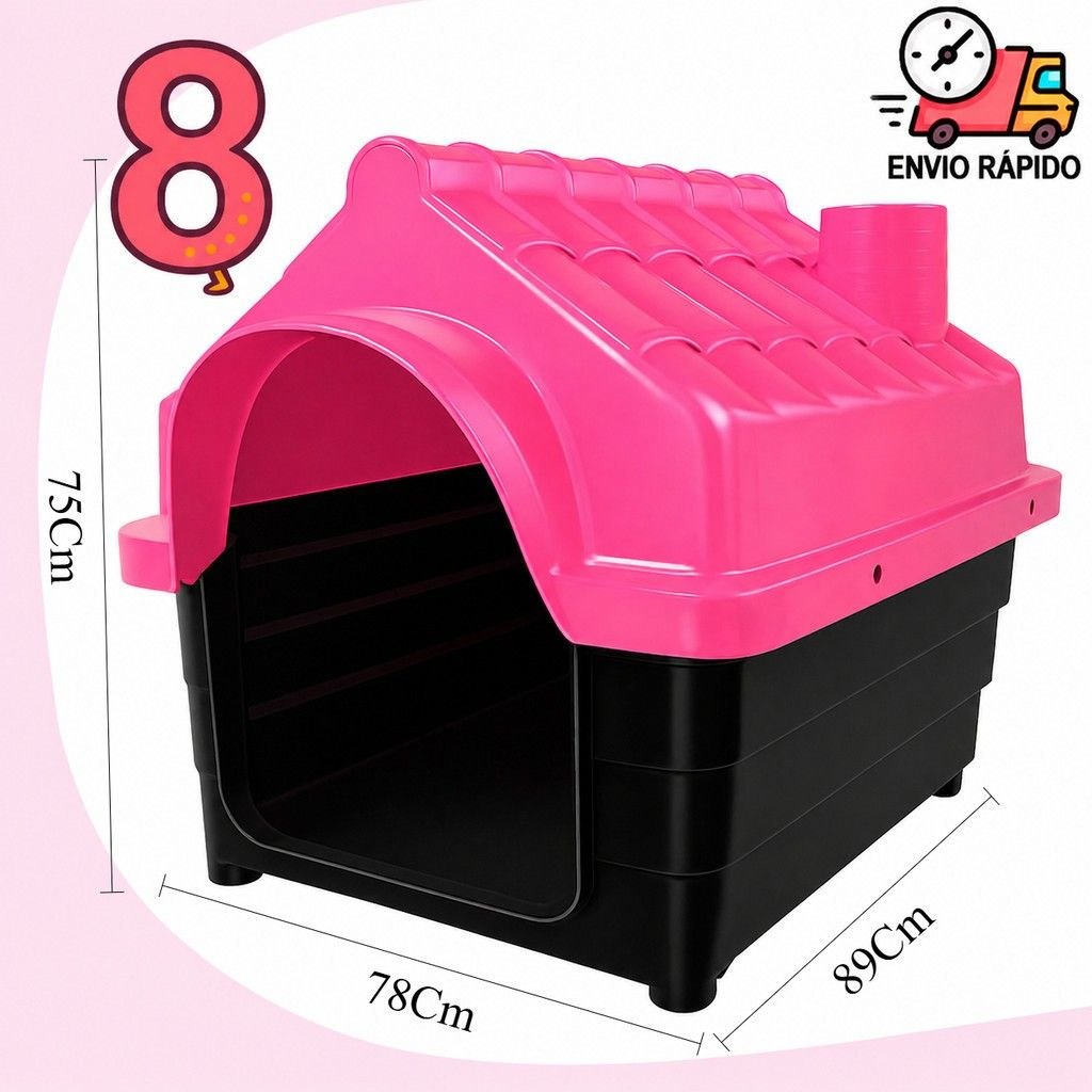 - Casinha Plástica Desmontável Cachorros Cães Grande Porte N°8